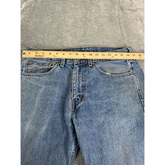 Levi's 505 Regular Fit Straight Leg Jeans Men's Size 34x30 Blue - Picture 11 of 14